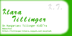 klara tillinger business card